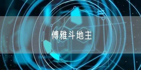 傅雅斗地主